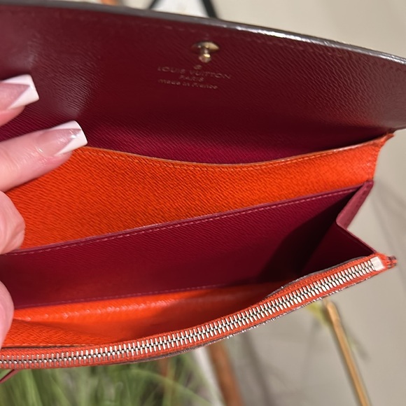 🪧 Authentic Louis Vuitton Piment Epi Leather Emilie Wallet in Orange/Plum. EUC 🪧 - Picture 11 of 16